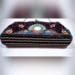 DePicciotto 5th Avenue Black with Blue, Gold Beads/Stone Rachel ,10x 6x 2",New